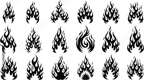 Collection of 15 unique flame designs