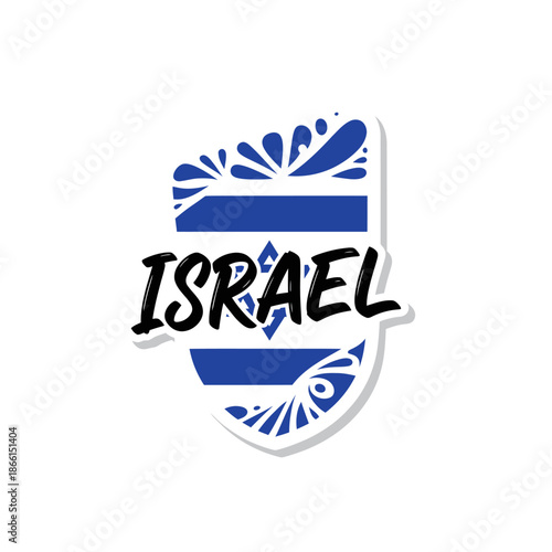 Creative Israel-themed emblem with minimalist design and symbolic motifs