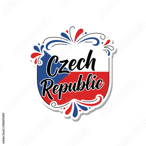 Vibrant emblem showcasing the Czech Republic's national pride and colorful