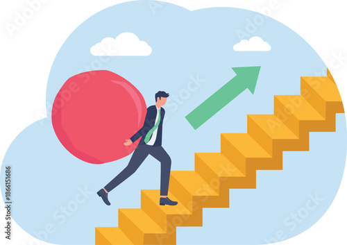 Illustrating of business activities and technology,