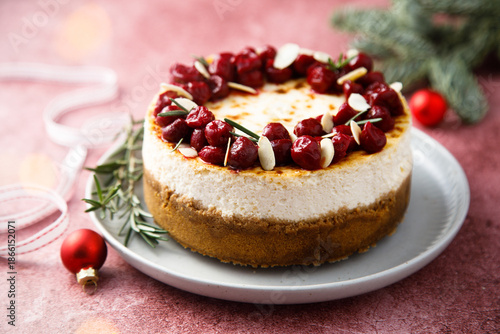 Wallpaper Mural Festive cheesecake with cherries Torontodigital.ca