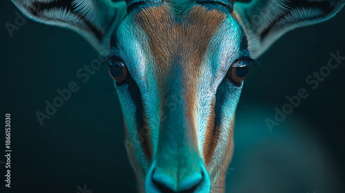 Gazelle Head Detail Warm and Cool Tones antelope animal