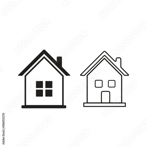 home icon for websites and apps. house symbol. Flat real estate sign. Main page pictogram in filled, thin line, outline and stroke style. Isolated illustration.