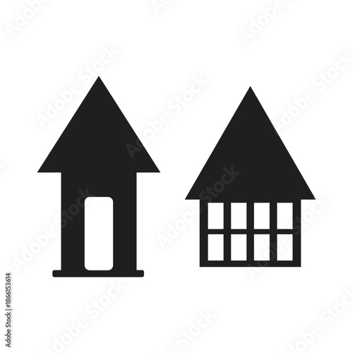 home icon for websites and apps. house symbol. Flat real estate sign. Main page pictogram in filled, thin line, outline and stroke style. Isolated illustration.