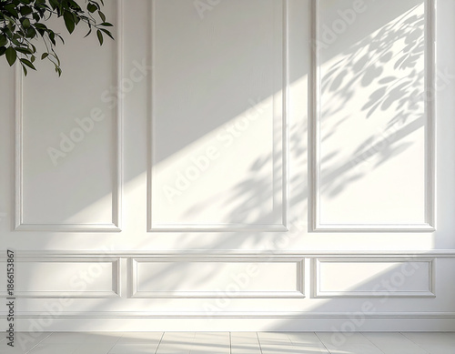 White Wall Texture with Tree Shadows