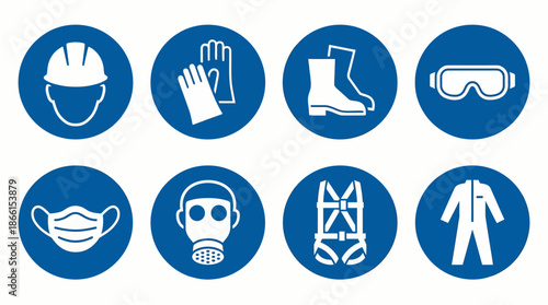 PPE Safety Signs – Mandatory Protective Equipment Icons for Industrial Use