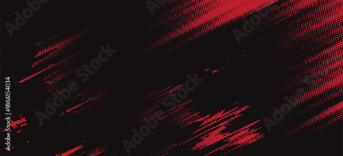 Black and red abstract grunge background with halftone style modern arts sport background abstract