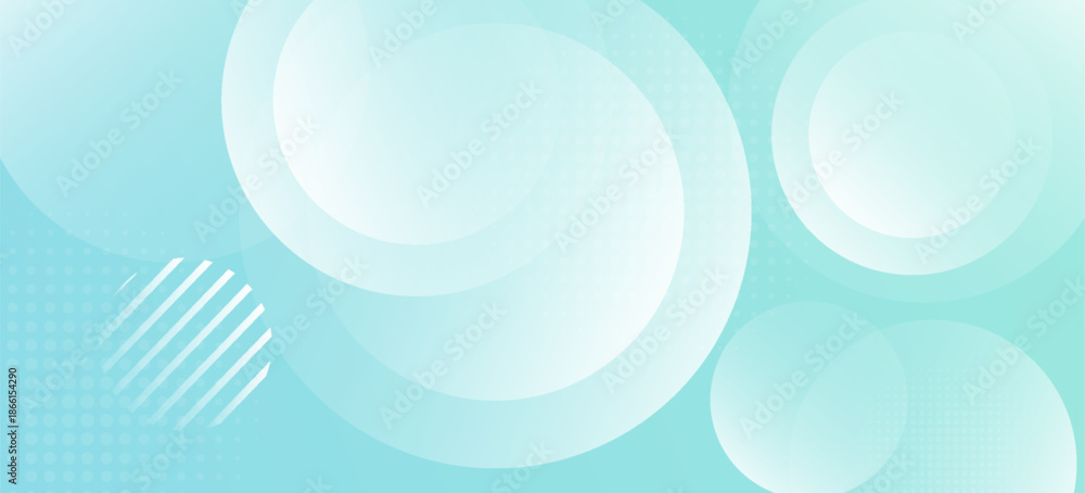 Fototapeta premium Minimalist banner background. Green and blue gradations.Circle geometric background. Simple design. Vector. EPS 10