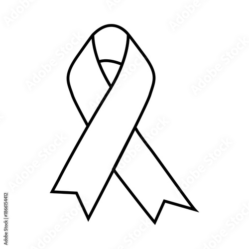Awareness ribbon icon vector set. Ribbon Illustration sign collection.  Cancer Ribbon symbol or logo.