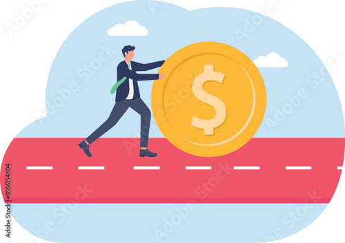 Illustrating of business activities and technology,