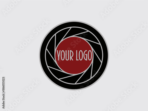 Camera Lens with Red Center Template.