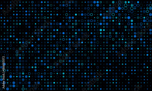 Light BLUE vector modern geometrical circle abstract background. Dotted texture template. Geometric pattern in halftone style with gradient.