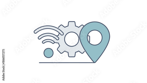 Location services icon showing smart settings and connectivity.
