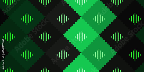 Symmetrical Mega Emerald Square Weave with Seamless 3D Interlocking Woven Pattern