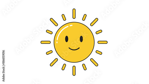 Flat vector illustration of one sun icon