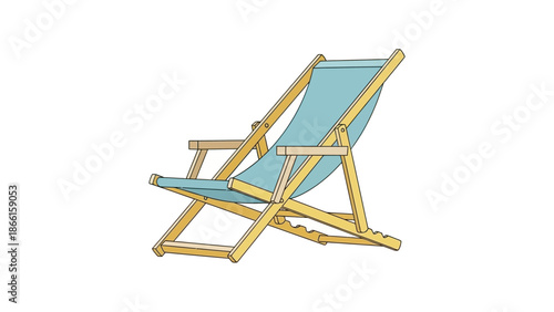 summer vector illustration of one beach chair