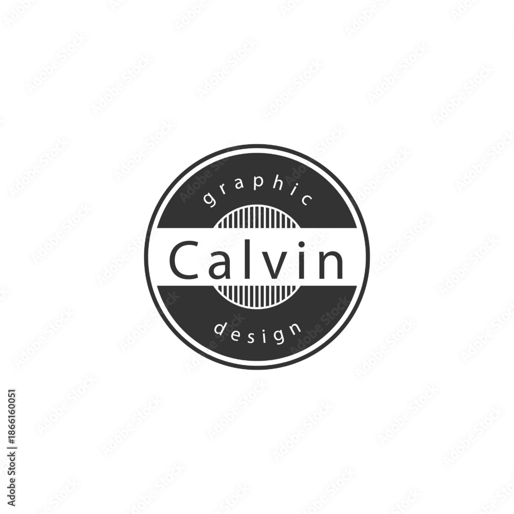Fototapeta premium Calvin Graphic Design Circle Stamp