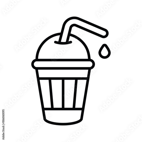Ready to use line icon of takeaway drink beverage
