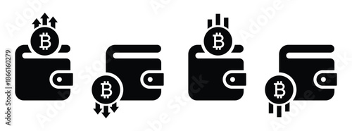 Bitcoin wallet currency icon, vector illustration