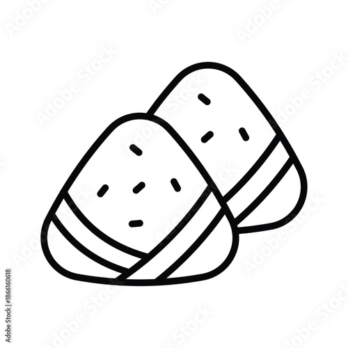 A premium line icon of onigiri japanese food