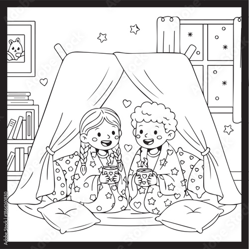 Cozy Friends Cute & Comfy Coloring Pages