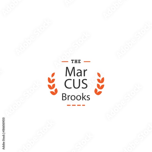 Marcus Brooks Orange Wreath Logo Design