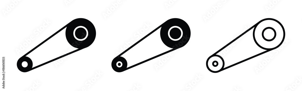 Photography Timing belt icon in flat solid vector set