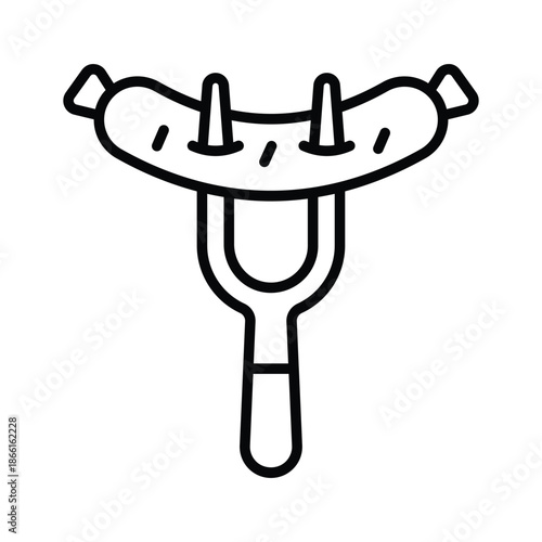 A premium line icon of sausage meat food