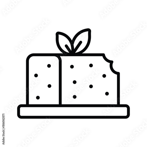 A customizable line icon of tofu vegan food