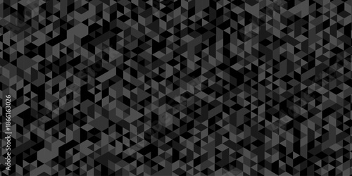 Low polygon cubic black paper design. vector poly triangle texture. geometric pattern triangular. wall tile metal cube triangle wallpaper background.