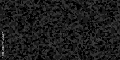 Low polygon cubic black paper design. vector poly triangle texture. geometric pattern triangular. wall tile metal cube triangle wallpaper background.
