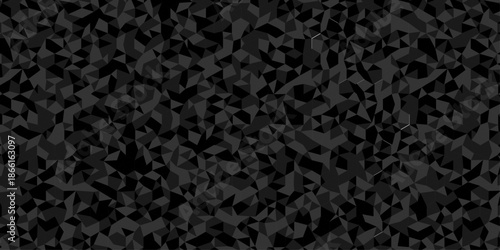 Low polygon cubic black paper design. vector poly triangle texture. geometric pattern triangular. wall tile metal cube triangle wallpaper background.