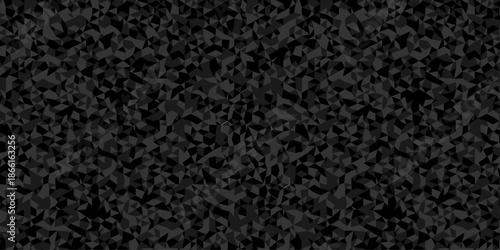 Low polygon cubic black paper design. vector poly triangle texture. geometric pattern triangular. wall tile metal cube triangle wallpaper background.