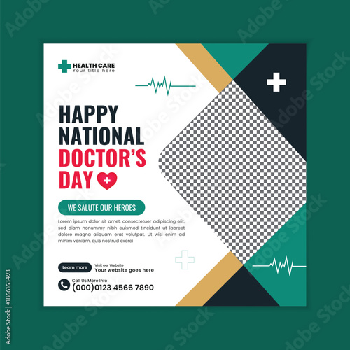 National Doctors Day Creative Medical Instagram Post Template