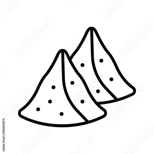 Get this line icon of samosa fried snack