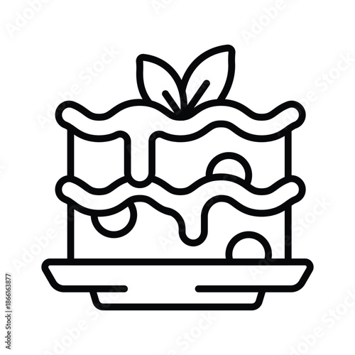 Have a look at this line icon of lasagna dish