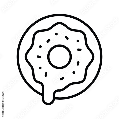 Check out this line icon of donut dessert