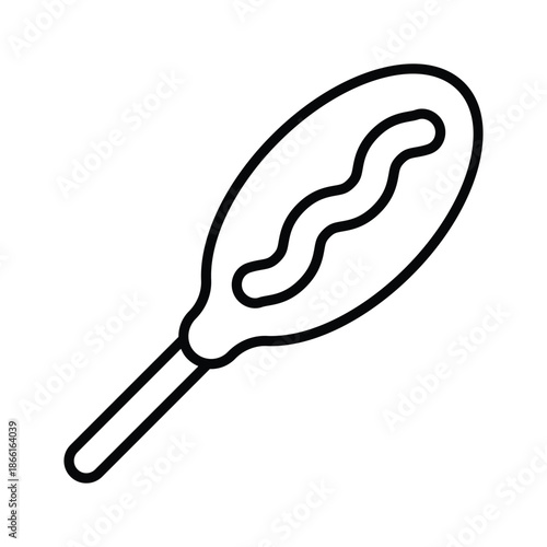 A captivating line icon of corn dog fast food