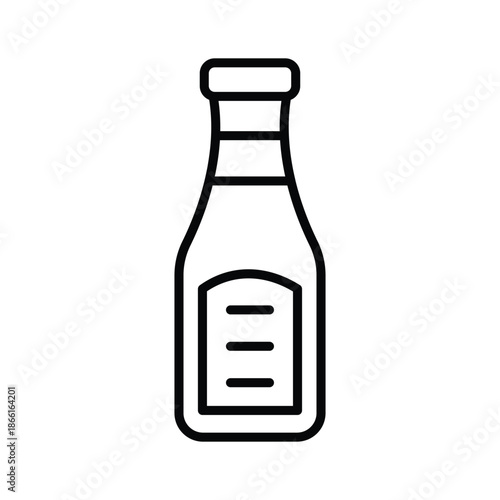 Visually engaging line icon of ketchup bottle sauce