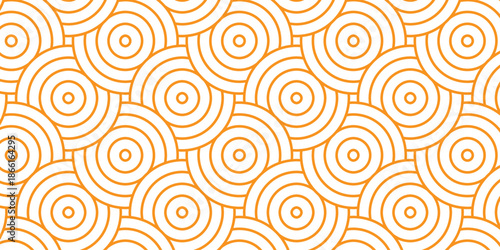 Vector orange circle line paper minimal overlapping. repeating overlap fabric floral ornament fashion. abstract diamond pattern creative textile design. 