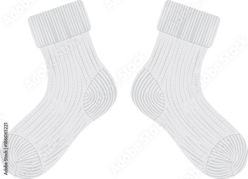 手描きの白い毛糸の靴下のイラスト