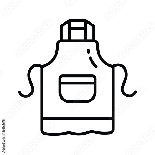 Visually engaging line icon of apron kitchen wear
