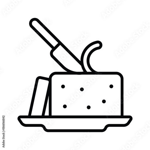 Get this line icon of butter dairy ingredient