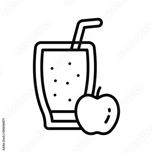 Grab this line icon of apple juice drink, healthy drink