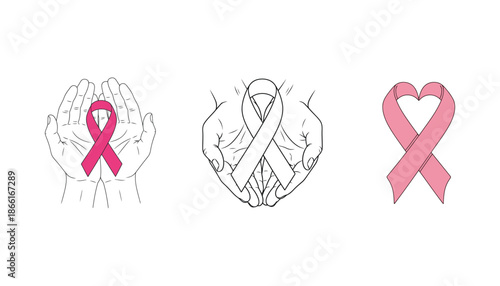 Breast cancer awareness angel ribbons