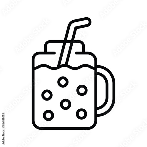Latest line icon of bubble tea beverage