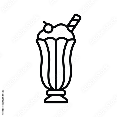 Premium line icon of milkshake dessert drink