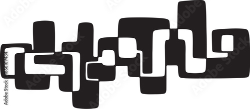 Black and white abstract geometric shapes design element