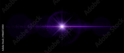 Luminous optical flare with glowing orbs and smooth reflections. Ideal for overlays, modern graphic effects, and cinematic lighting compositions.