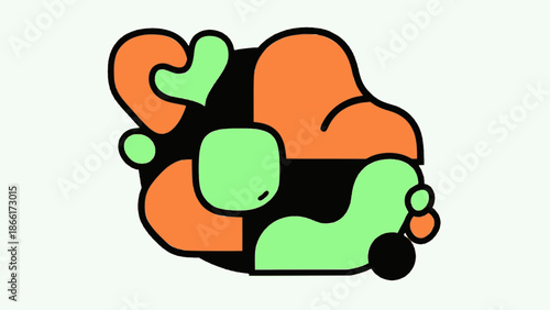 Vibrant abstract brain illustration with orange and green hues